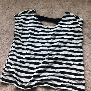 Black and white striped top